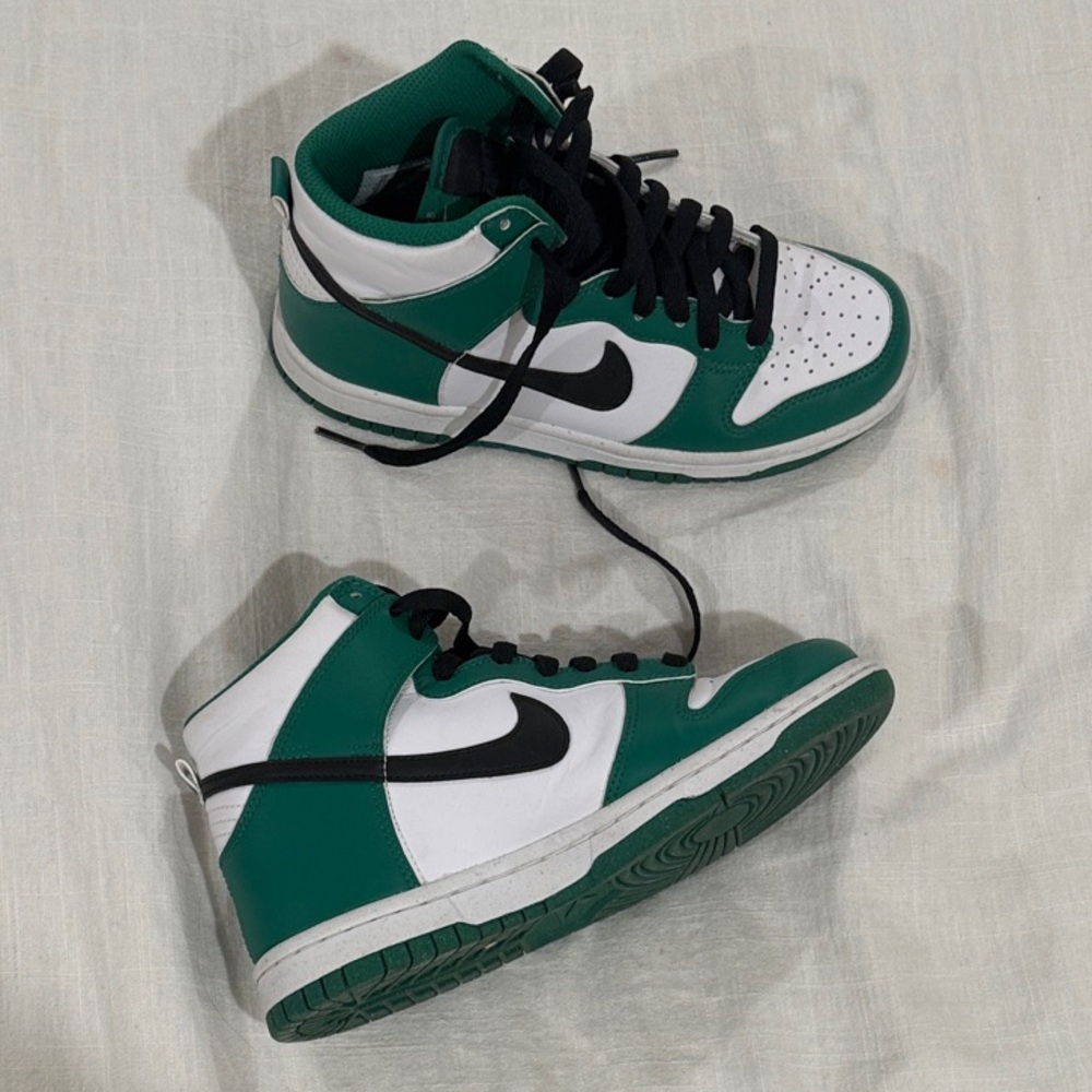 Nike Kids Green and White High-Top Sneakers